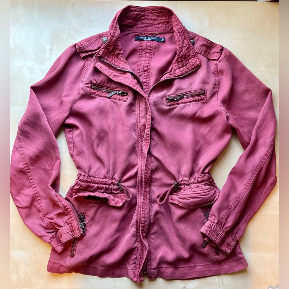 Max Jeans Women's Lightweight Utility Jacket color ‘Roan Rouge’ Y2K size small